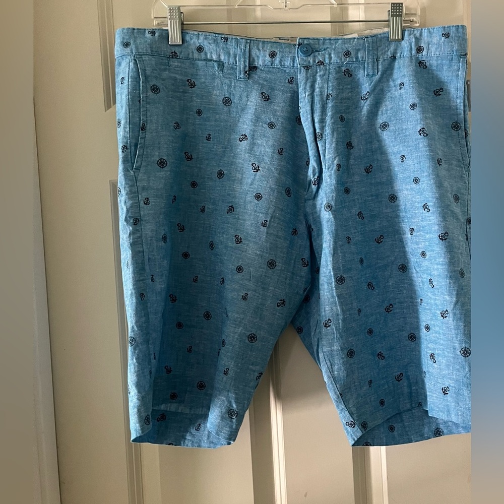 Bruno New York Men's teal blue Linen
Blend Classic Shorts - 36 nautical theme
